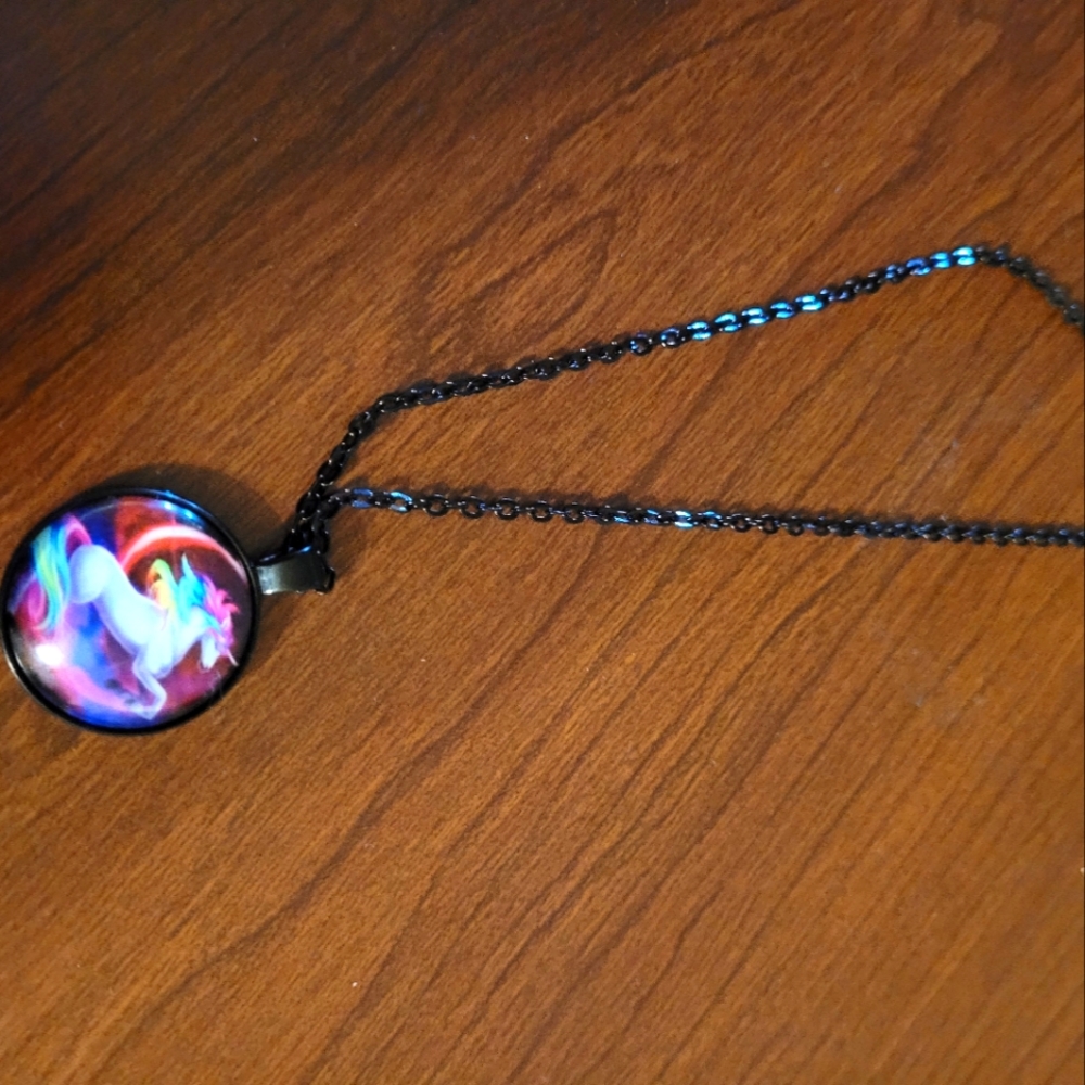 Rainbow unicorn necklace
